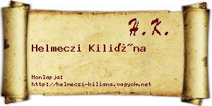 Helmeczi Kiliána névjegykártya